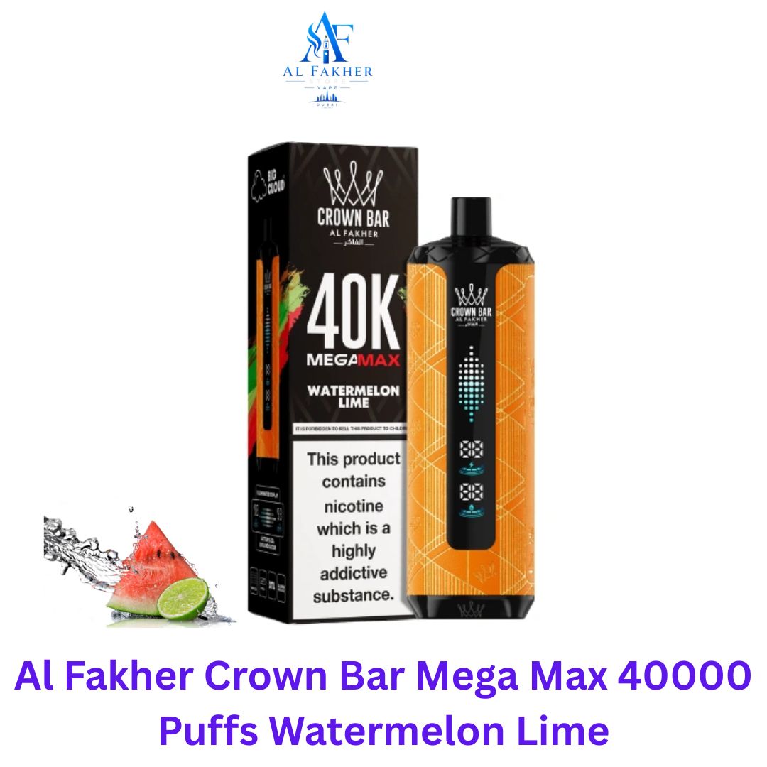 Al Fakher Crown Bar Mega Max 40000 Puffs Watermelon Lime in Dubai UAE – My  Store