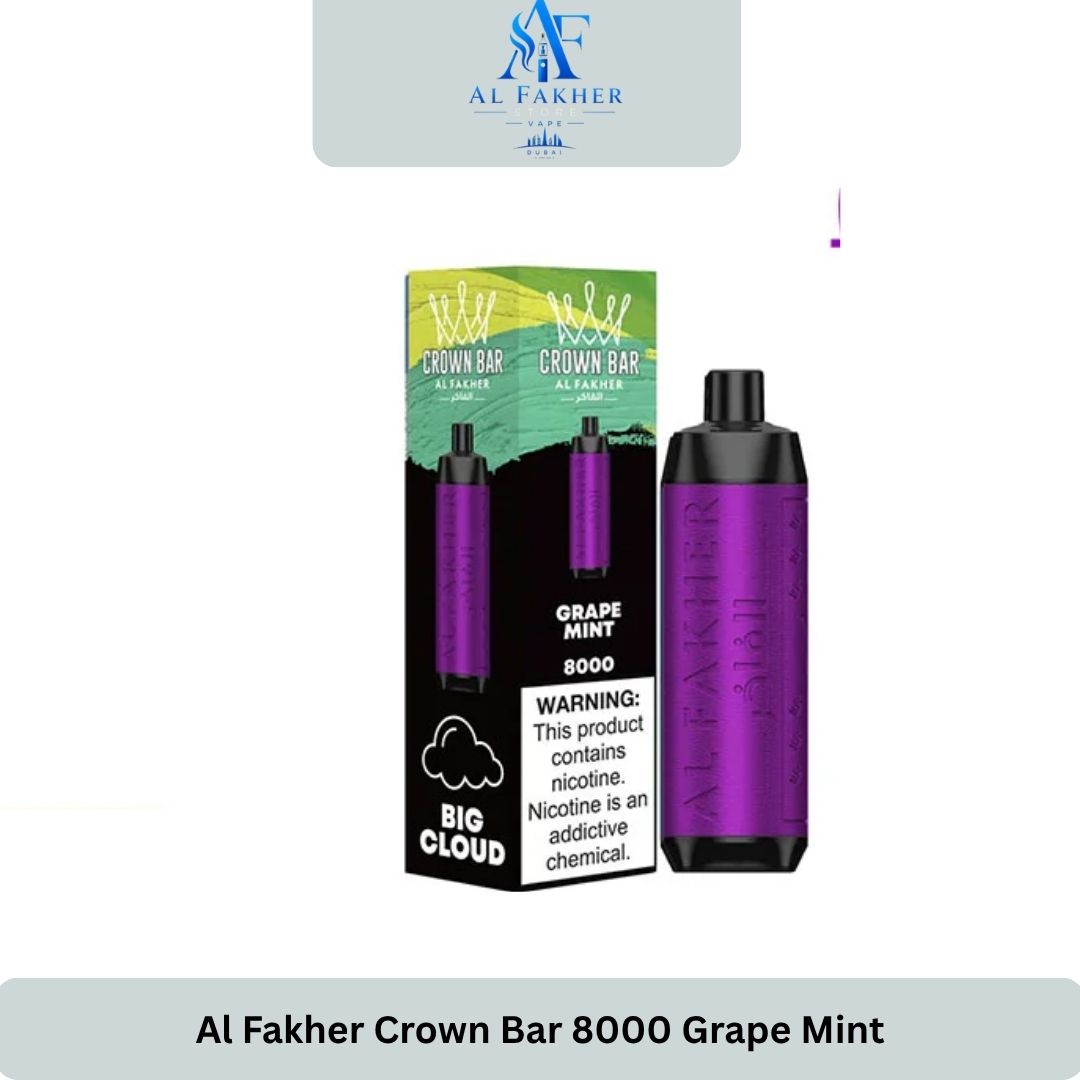 Al Fakher Crown Bar 8000 Puffs Grape Mint