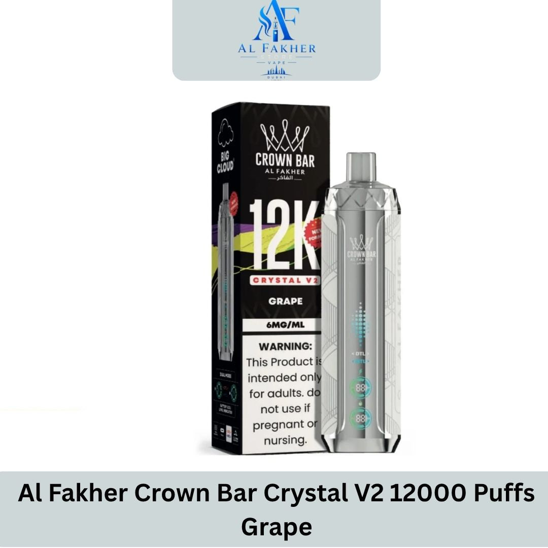 Al Fakher Crown Bar Crystal V2 12000 Puffs Grape