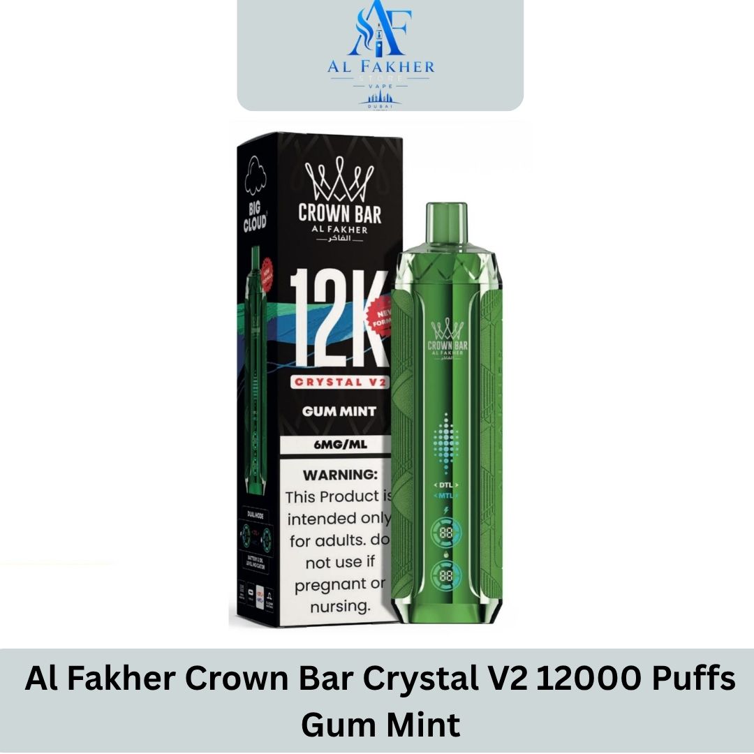 Al Fakher Crown Bar Crystal V2 12000 Puffs Gum Mint