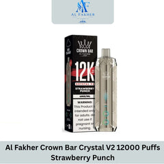 Al Fakher Crown Bar Crystal V2 12000 Puffs Strawberry Punch