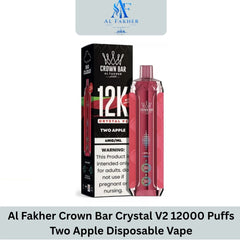 Al Fakher Crown Bar Crystal V2 12000 Puffs Two Apple
