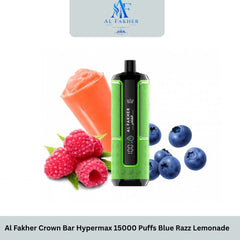 Al Fakher Crown Bar Hypermax 15000 Puffs Blue Razz Lemonade