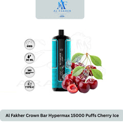 Al Fakher Crown Bar Hypermax 15000 Puffs Cherry Ice