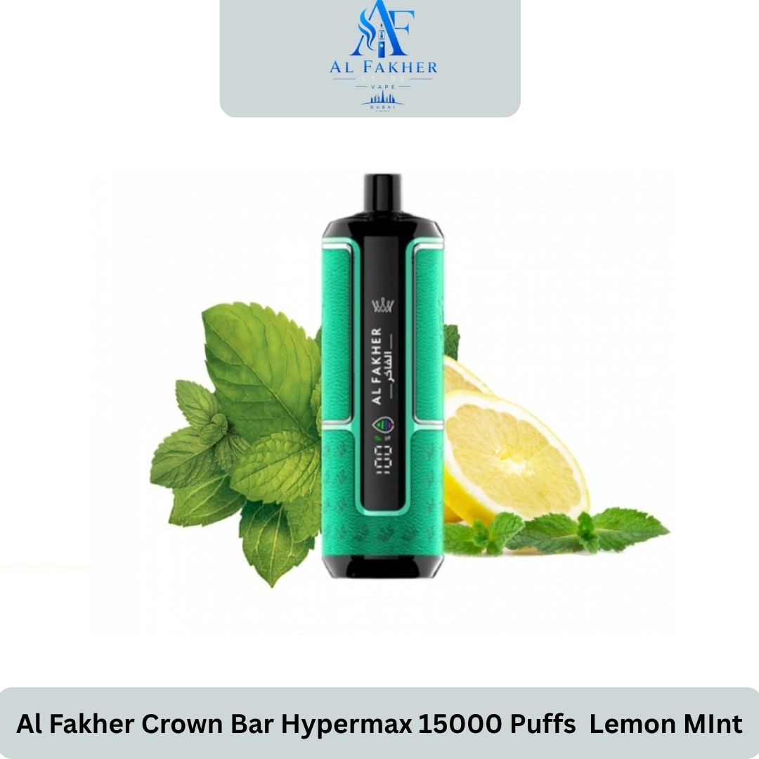 Al Fakher Crown Bar Hypermax 15000 Puffs  Lemon  Mint