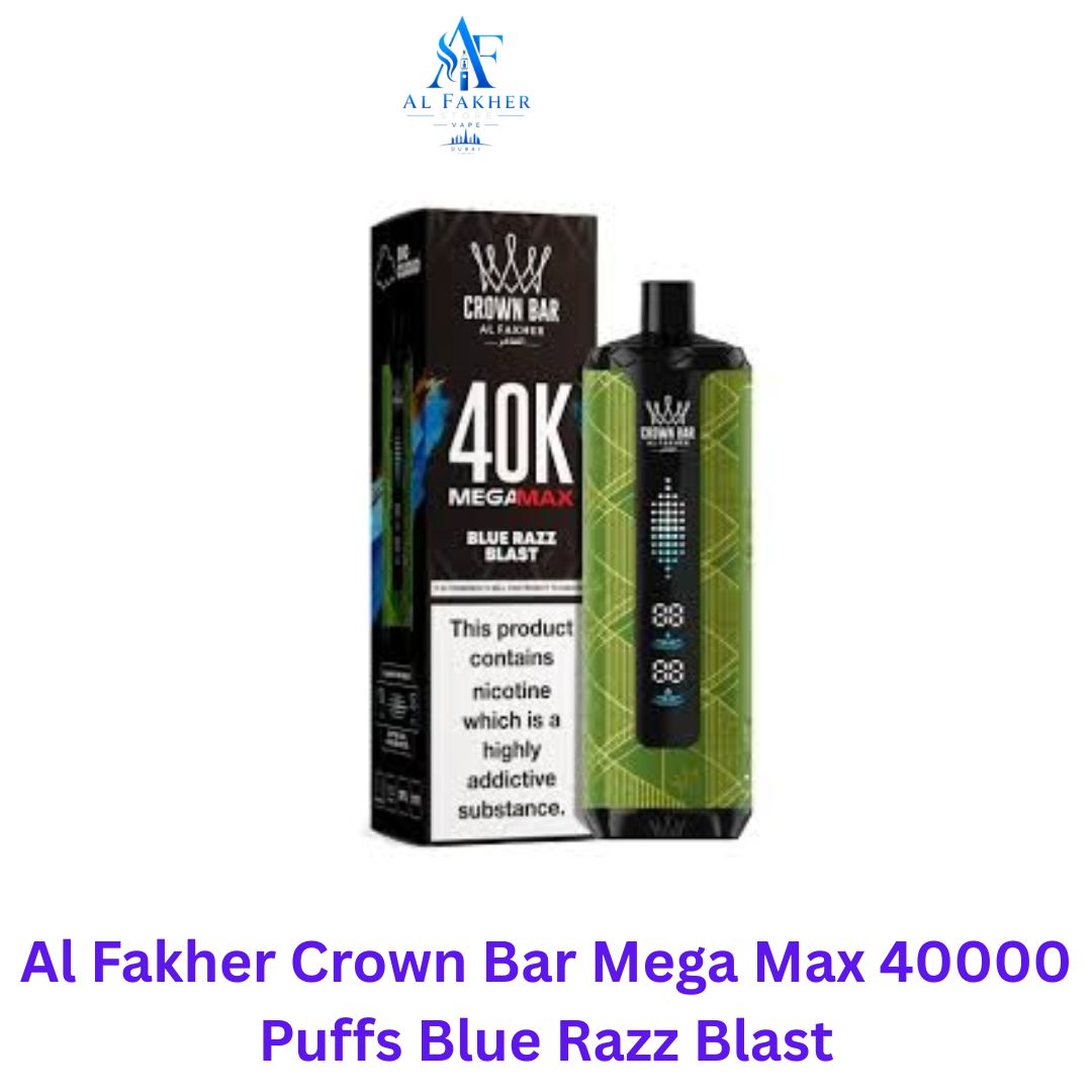 Al Fakher Crown Bar Mega Max 40000 Puffs Blue Razz Blast