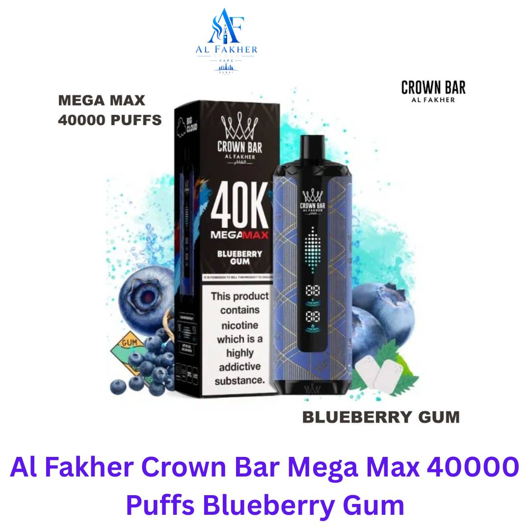 Al Fakher Crown Bar Mega Max 40000 Puffs Blueberry Gum