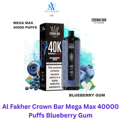 Al Fakher Crown Bar Mega Max 40000 Puffs Blueberry Gum