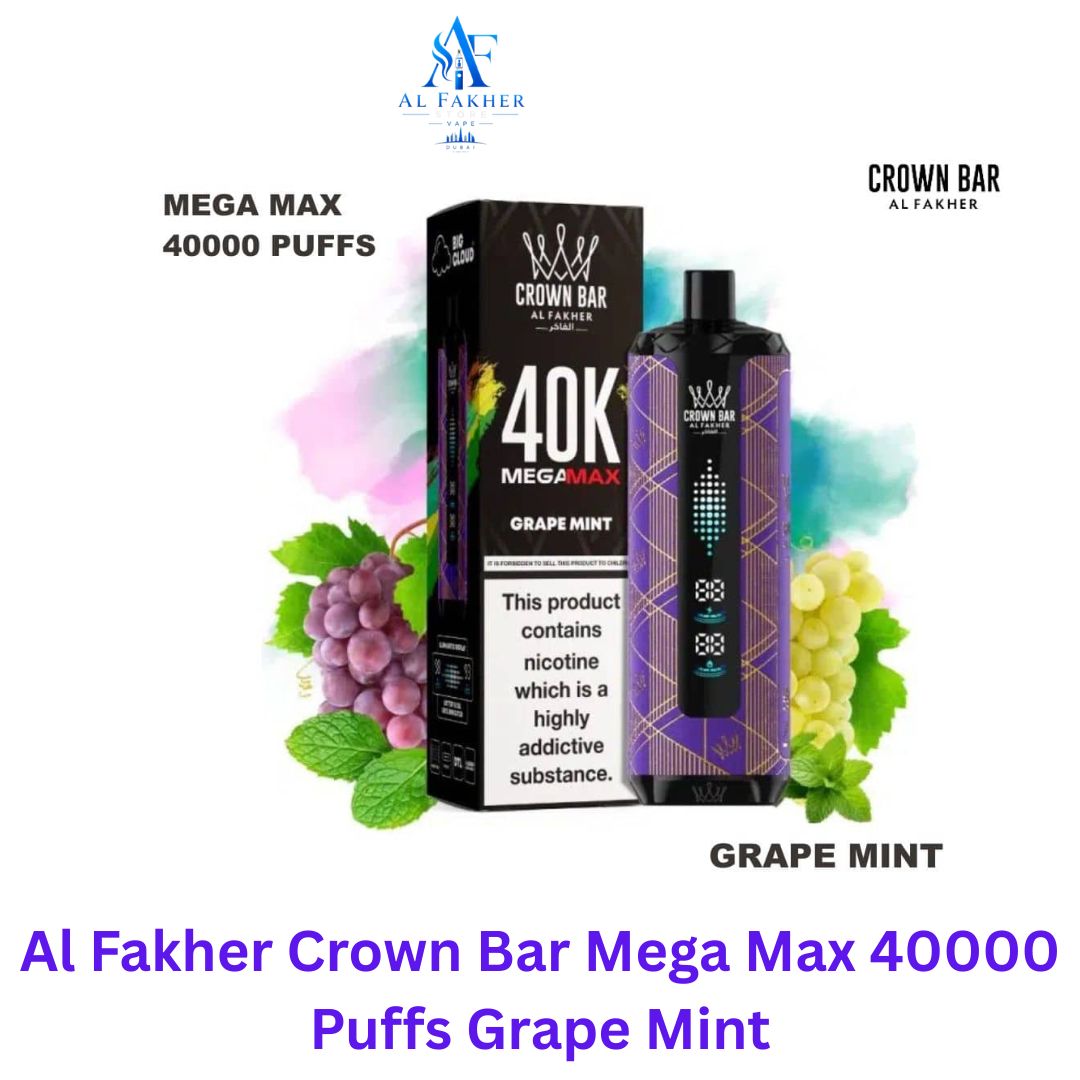 Al Fakher Crown Bar Mega Max 40000 Puffs Grape Mint