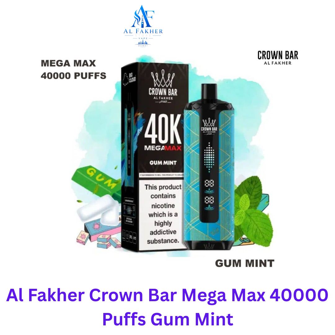 Al Fakher Crown Bar Mega Max 40000 Puffs Gum Mint