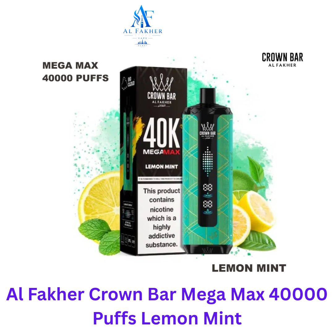 Al Fakher Crown Bar Mega Max 40000 Puffs Lemon Mint