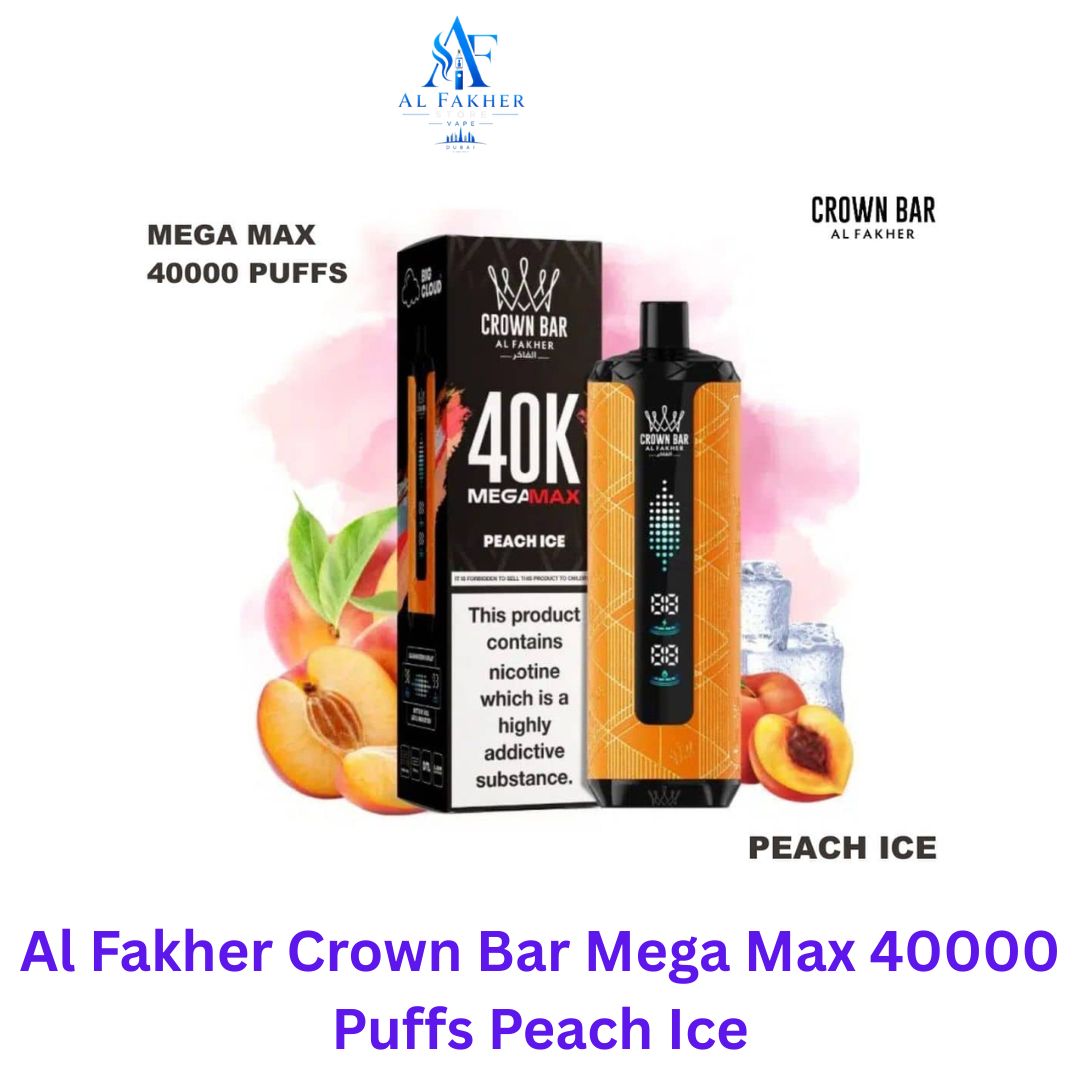 Al Fakher Crown Bar Mega Max 40000 Puffs Peach Ice
