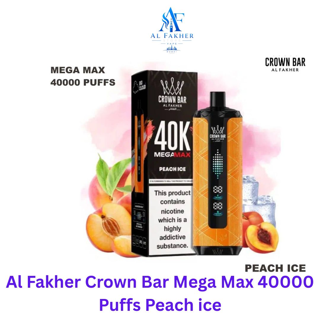 Al Fakher Crown Bar Mega Max 40000 Puffs Peach ice