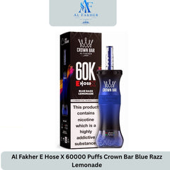 Al Fakher E Hose X 60000 Puffs Crown Bar Blue Razz Lemonade