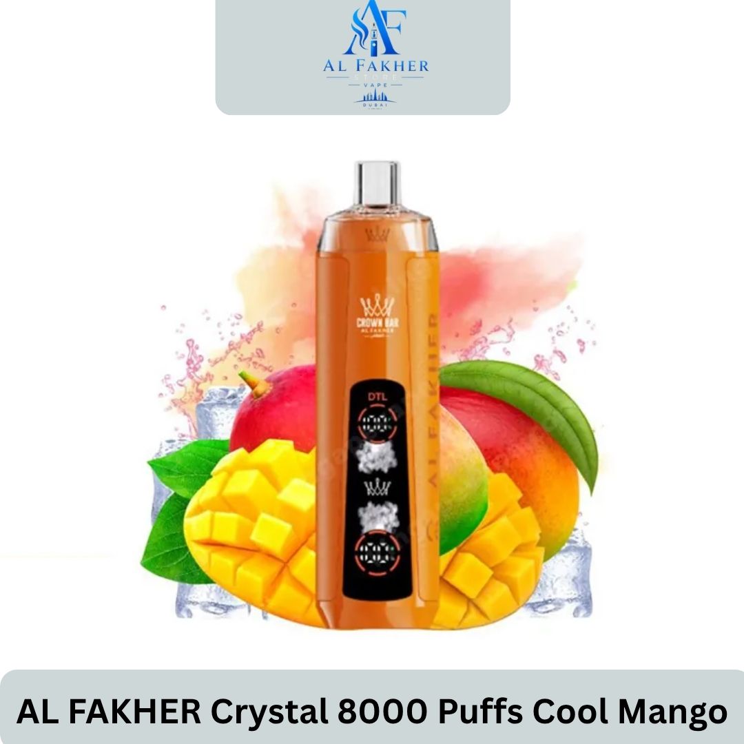 AL FAKHER Crystal 8000 Puffs Cool Mango AL FAKHER Crystal 8000 Puffs Cool Mango - Image 1